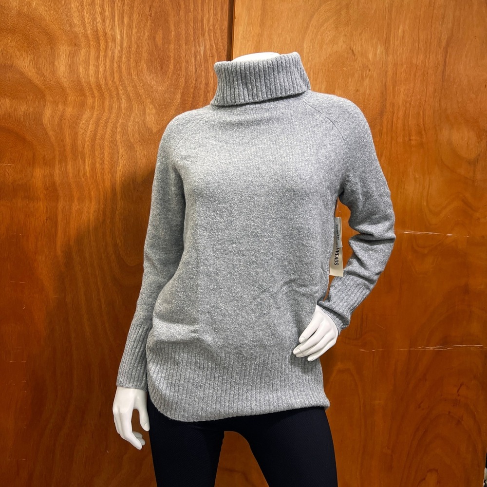 Goodthreads Women's Boucle Turtleneck Gray Sweater Size XS
